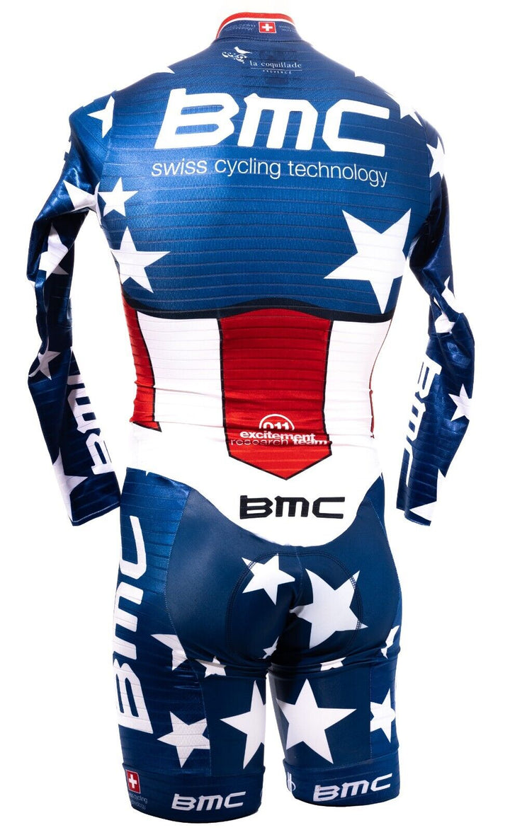 Hincapie BMC Pro Cycling Team USA Champ Long Slv Skinsuit Men XS Time Trial Bike