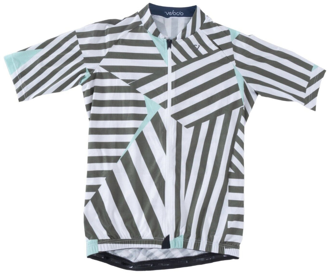 Velocio Ultralight Dazzle Short Sleeve Jersey Men SMALL Green White Road Bike CX