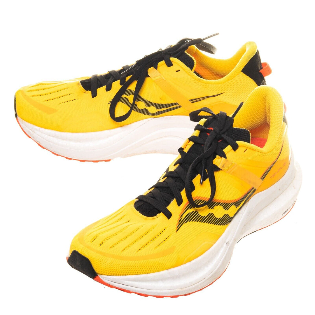 Saucony Tempus Running Shoes Men US 9 Yellow Road Race Trainer SuperFoam Bounce