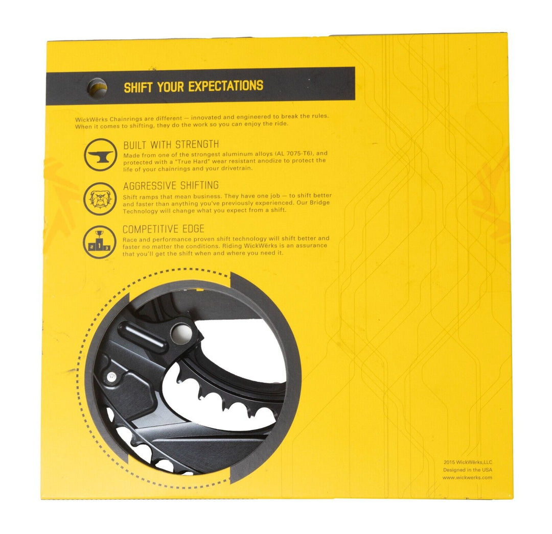 Wickwerks Road Ultra 53/34T SRAM Hidden Bolt Road Bike Chainring SET Bridge Tech