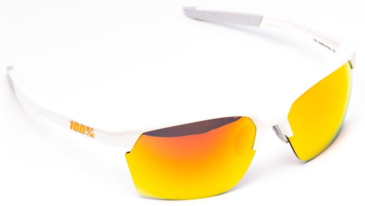 100% Sportcoupe Sunglasses White Red Mirrored & Clear Lens Bike Race Eyewear