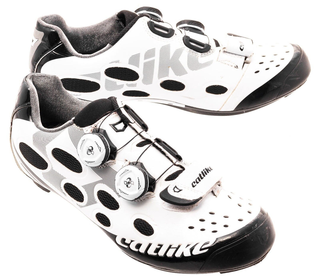 Catlike Whisper Carbon Road Cycling Shoes EU 40 US 7.5 WHITE 3 Bolt 2 BOA Dials