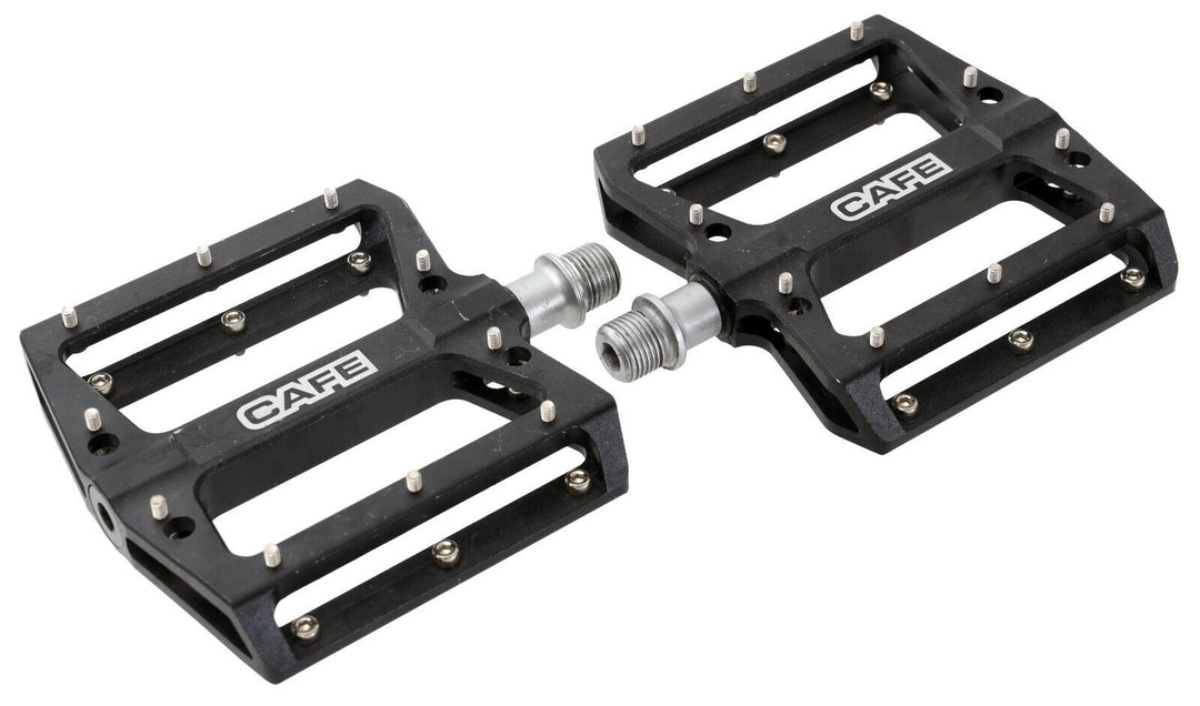 downhill mountain bike pedals Bicycle Cafe Flat Mountain Bike Pedals 9/16 Black Downhill Enduro Trail MTB DH