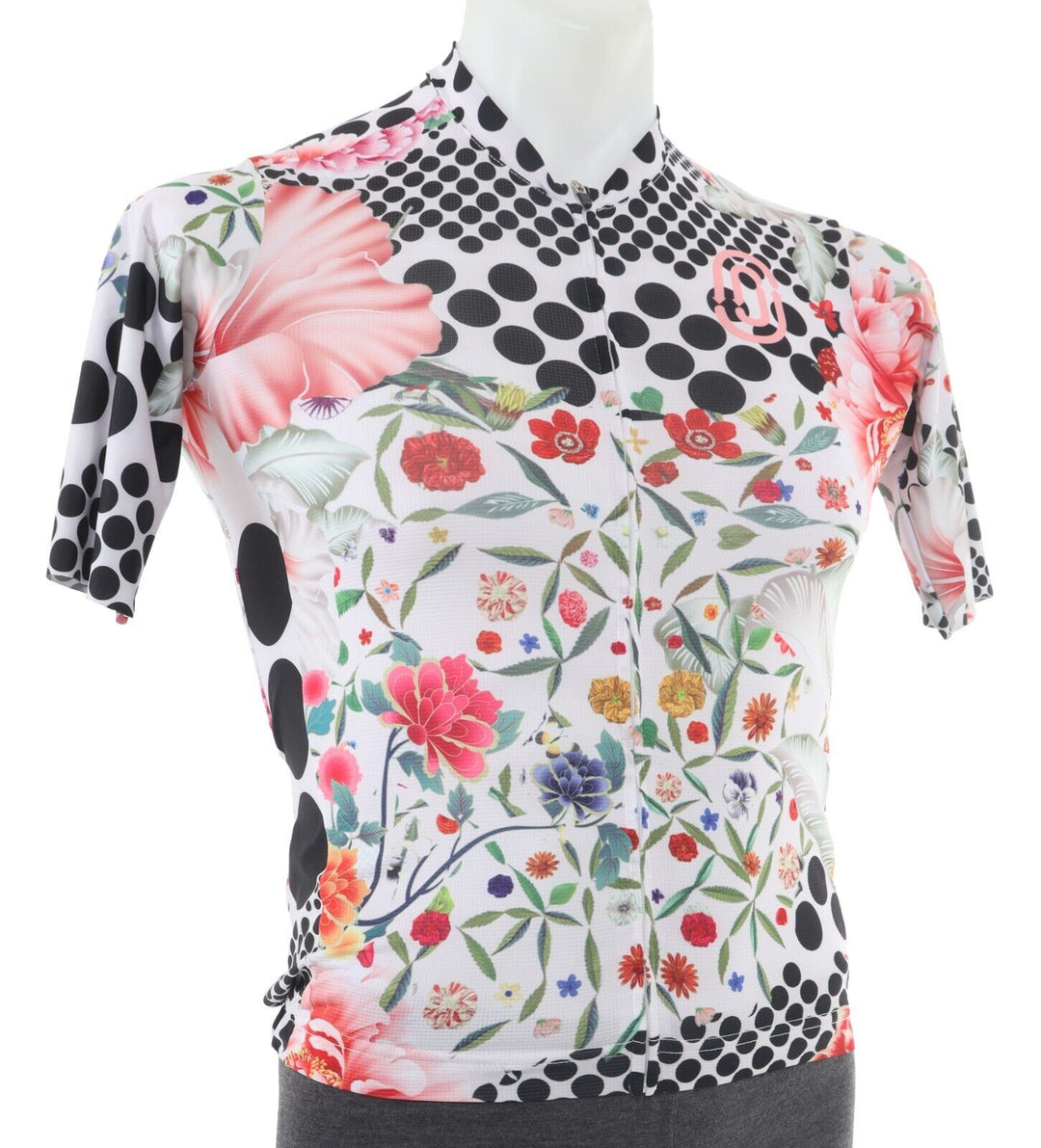 Ostroy Omloop Short Sleeve Jersey SMALL White Floral Polka Dot Gravel Road Bike