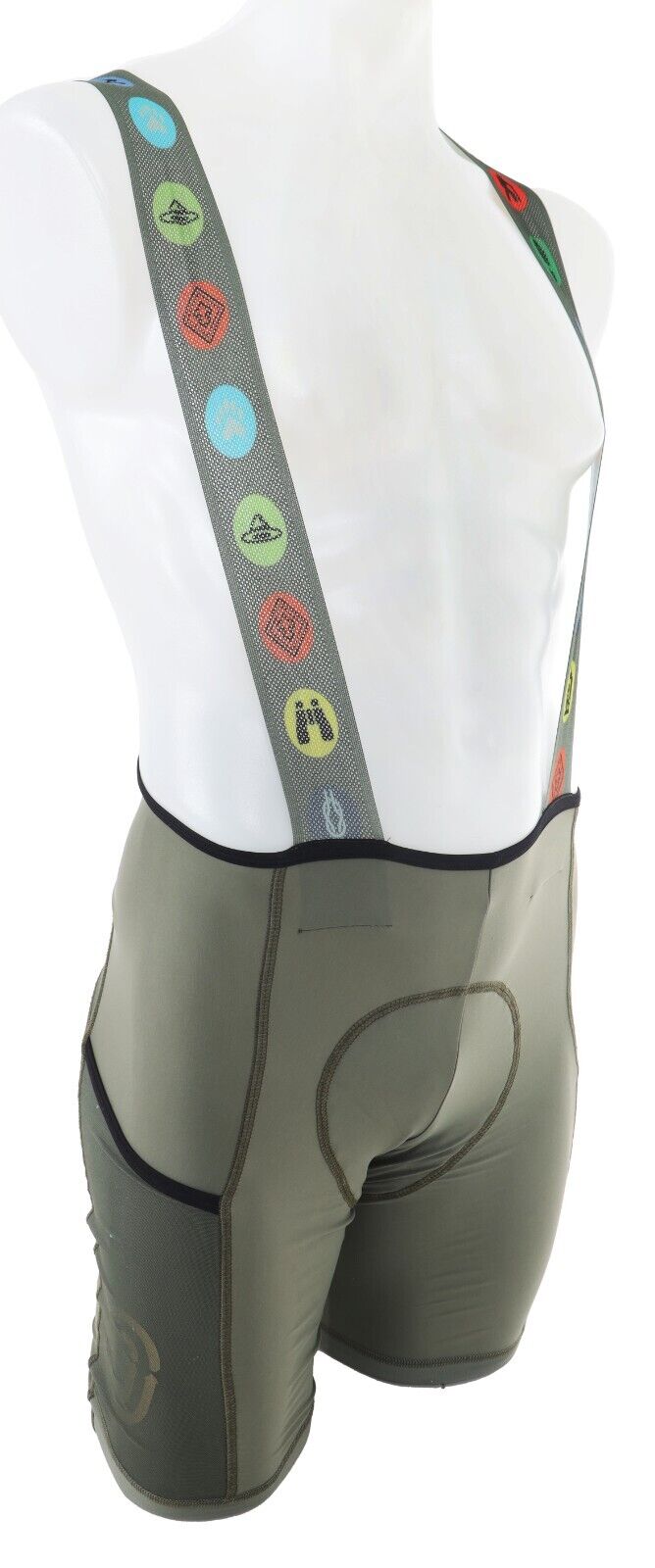 Ostroy Camper Cargo Bib Shorts Men SMALL Green Gravel Road Mountain Bike Pockets