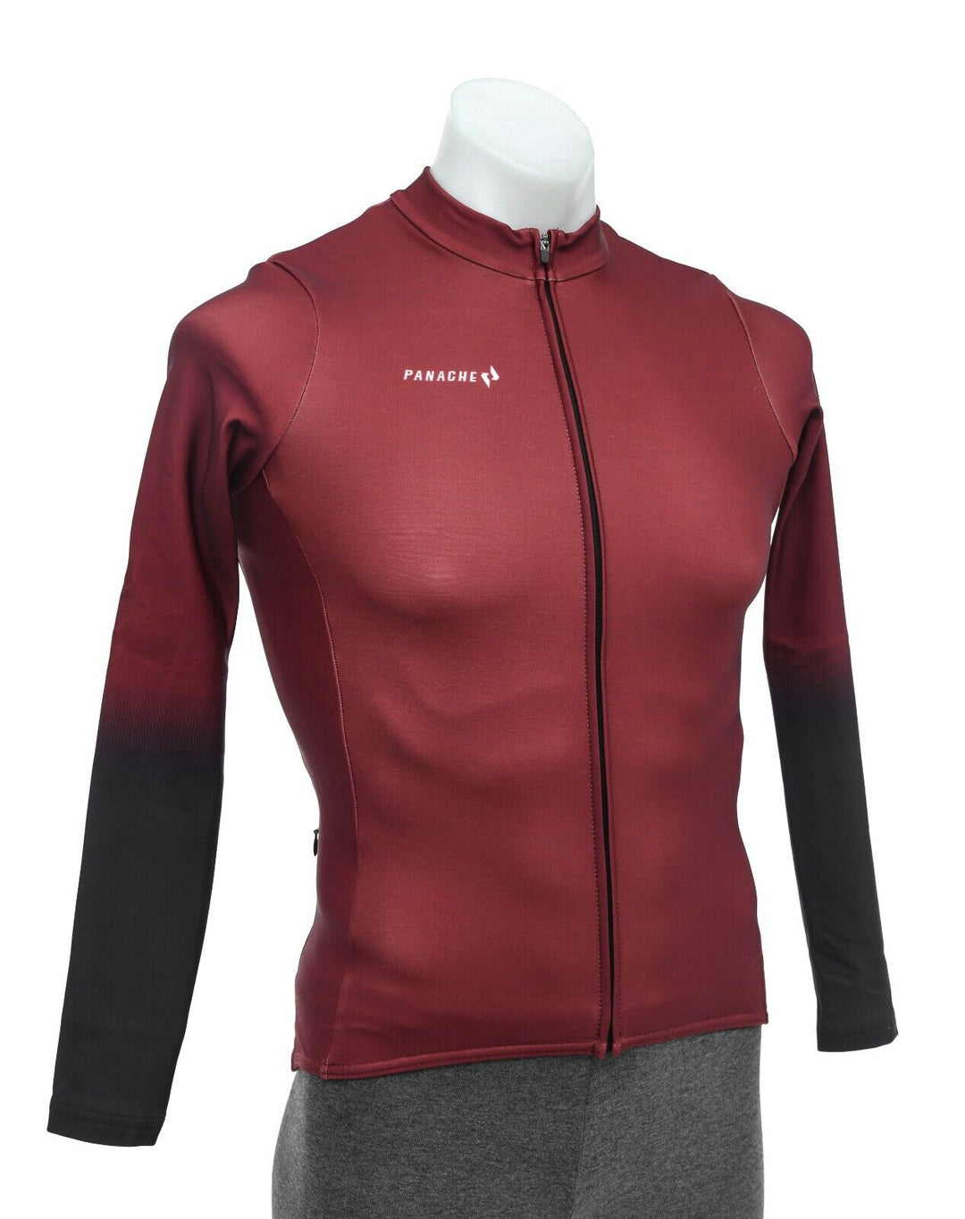 Panache Pro Thermal Long Sleeve Jersey Men 2XS Maroon Fade Road Mountain Bike