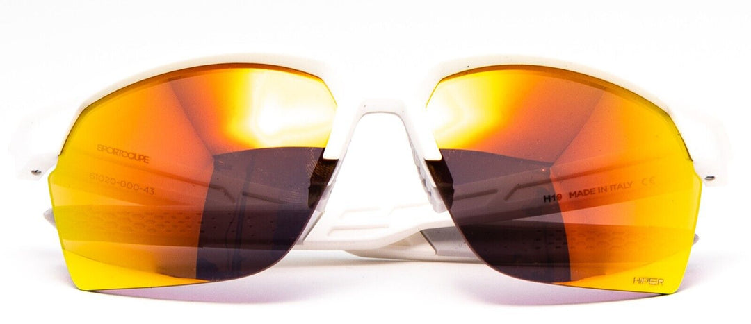 100% Sportcoupe Sunglasses White Red Mirrored & Clear Lens Bike Race Eyewear