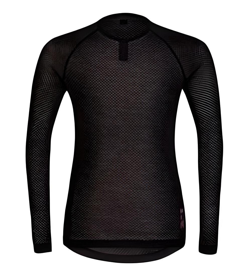 Rapha Merino Mesh Long Sleeve Base Layer Men XS Black Road Bike CX MTB 100% Wool