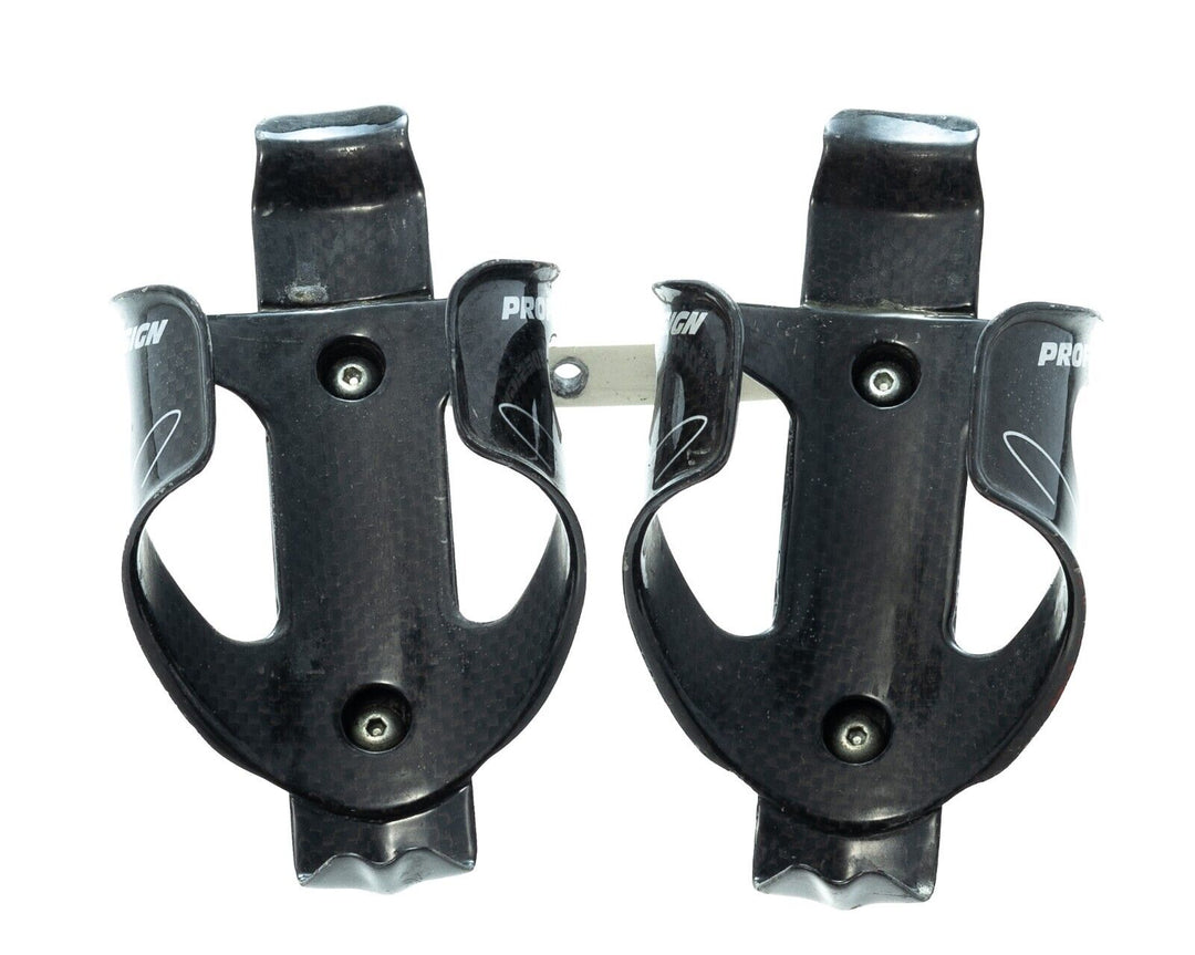 Profile Design Carbon Water Bottle Cage PAIR With Minoura Saddle Mount Triathlon