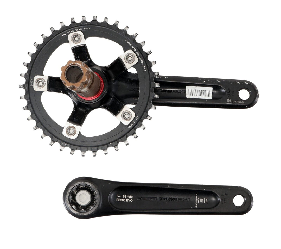 FSA Gossamer Evo Tandem Alloy Crankset 2x 11 Spd 175mm 1x 38T Chainring Road CX