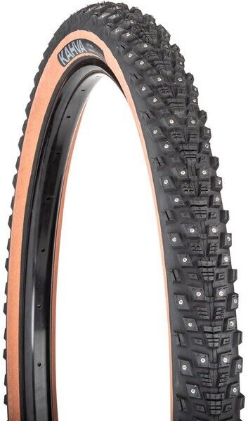 45NRTH Kahva Studded 252 Tubeless Mtn Bike Tire 29x 2.25 60TPI Ice Snow Tanwall