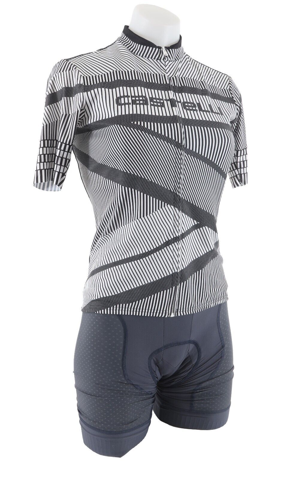 Castelli Women Millerighe Short Sleeve Cycling Kit SMALL Black White Road Bike