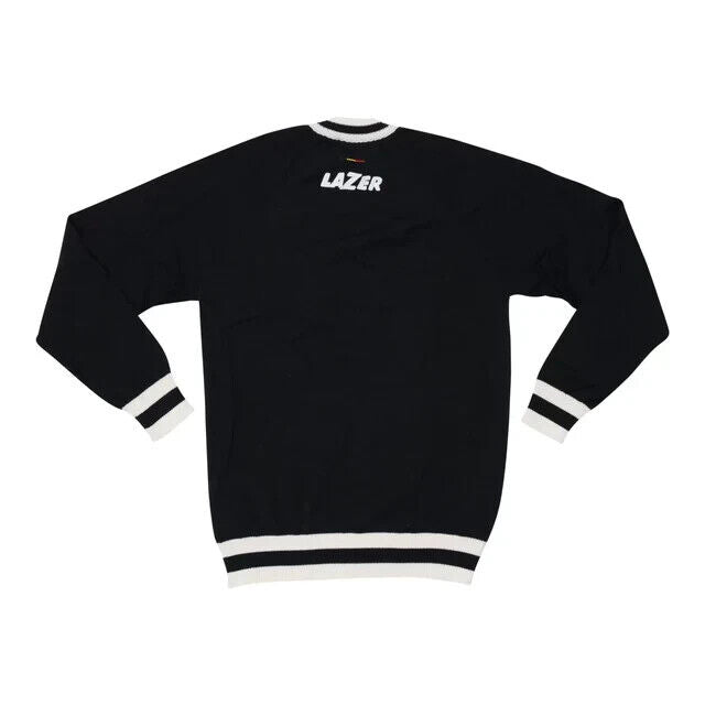 Lazer Cycling Heritage Sweater Mens MEDIUM Comfort Regular Fit Black 1/4 Zip-Up