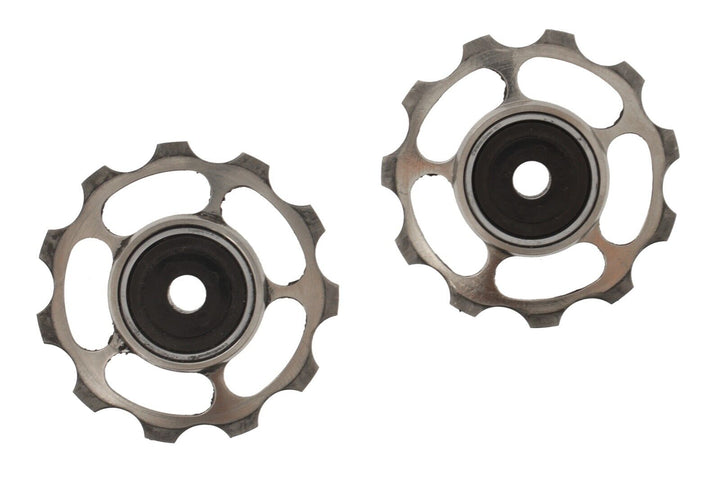 CeramicSpeed Titanium Coated Pulley Wheel Set Silver Shimano 11 Speed Road Bike