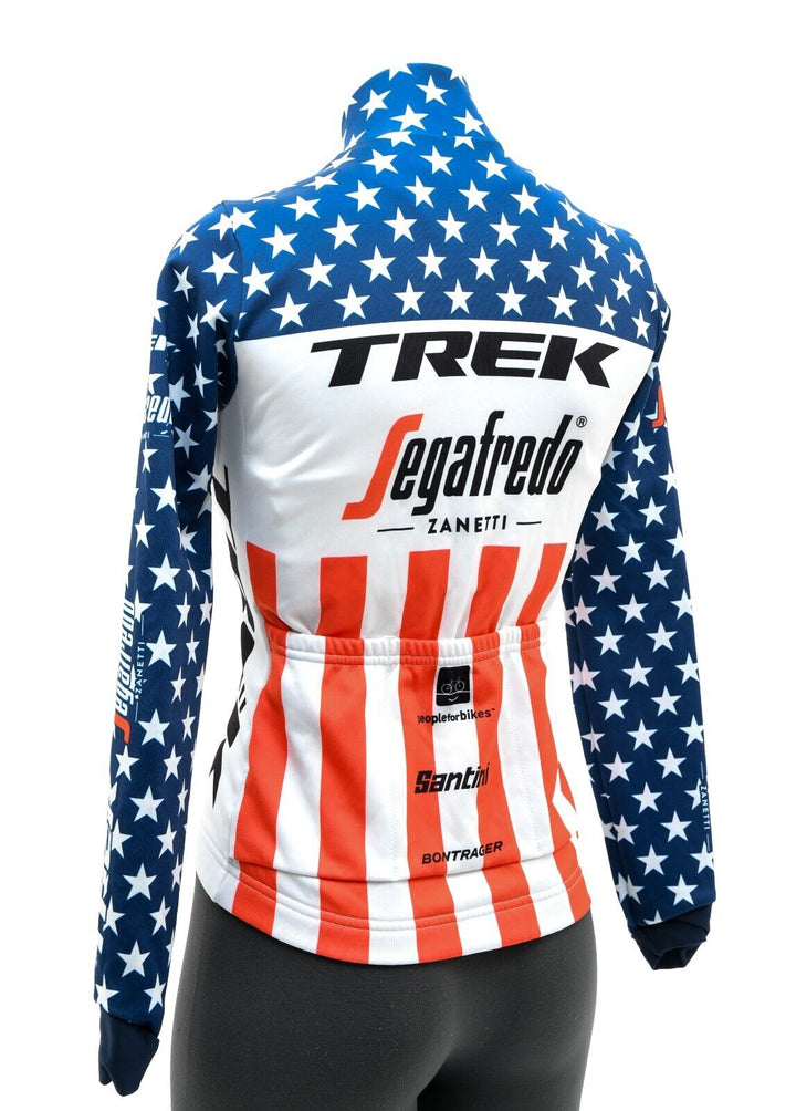 Santini Trek Segafredo Pro Cycling USA Champ Long Slv Thermal Jersey Women XXS