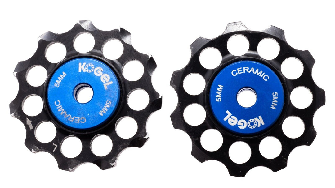 Kogel Alloy Pulley Wheel Set Ceramic 11T 5mm Shimano 10/11 Speed Road Blue TT