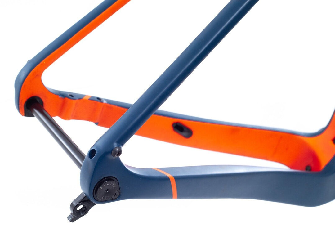 Rinasclta Aero Carbon Gravel Bike Frameset 58cm Disc/Rim Brake Blue/Orange Road