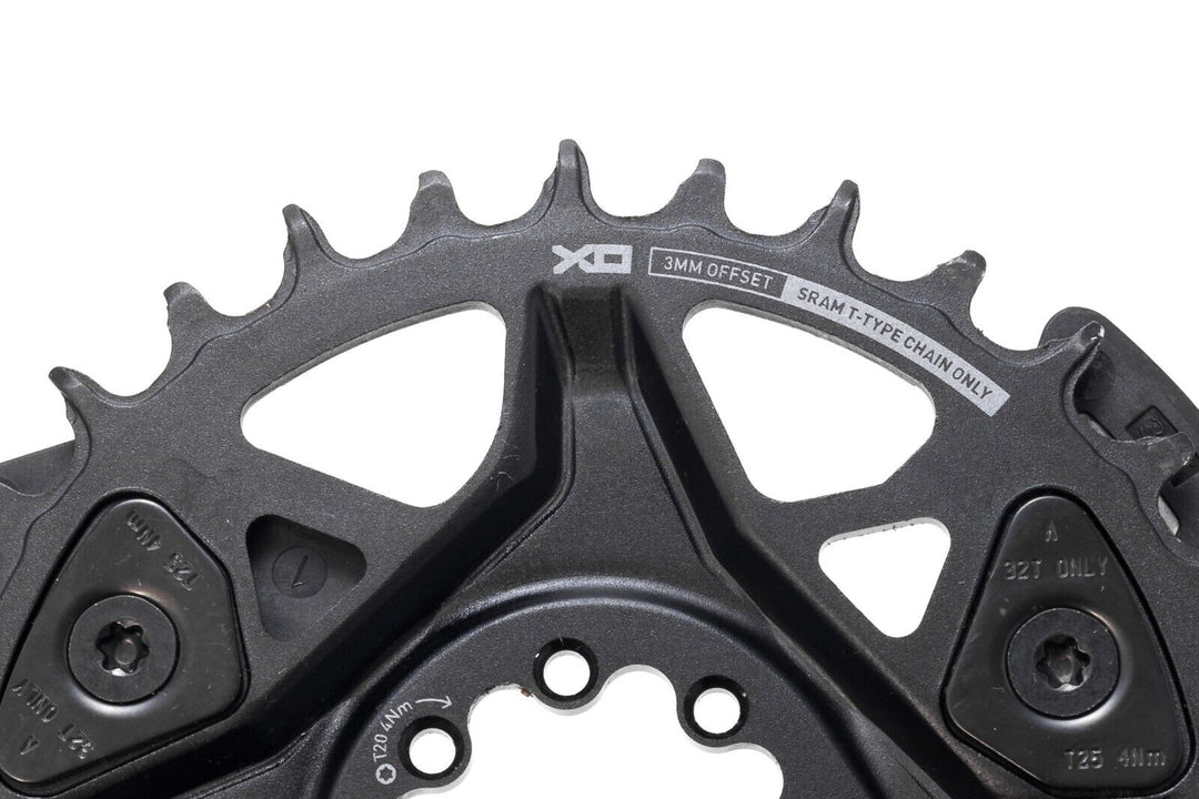 SRAM X0 AXS Eagle Transmission T-Type DM 32T Chainring DUB 3mm Offset Bash Guard