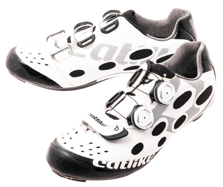 Catlike Whisper Carbon Road Cycling Shoes EU 40 US 7.5 WHITE 3 Bolt 2 BOA Dials