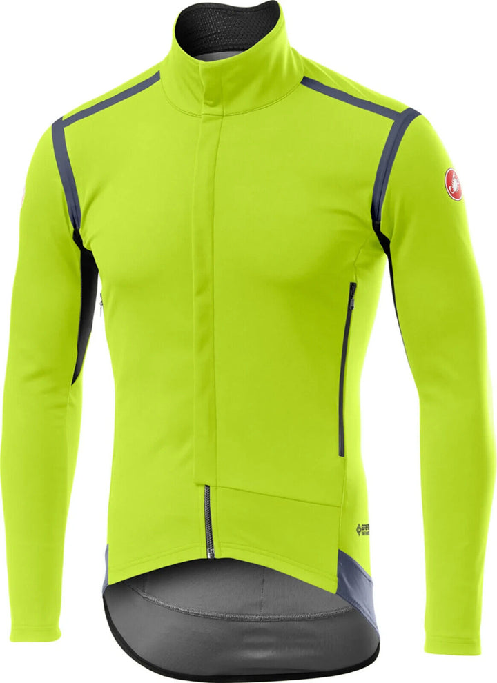 Castelli Perfetto RoS Long Sleeve Thermal Jersey Men SMALL Neon Yellow Road Bike