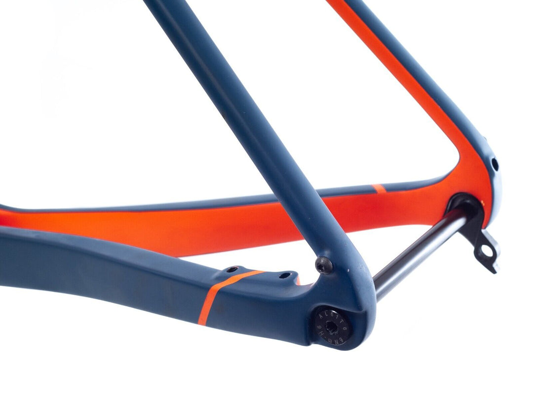 Rinasclta Aero Carbon Gravel Bike Frameset 58cm Disc/Rim Brake Blue/Orange Road