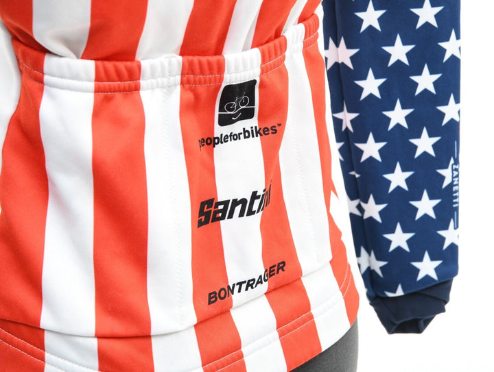 Santini Trek Segafredo Pro Cycling USA Champ Long Slv Thermal Jersey Women XXS