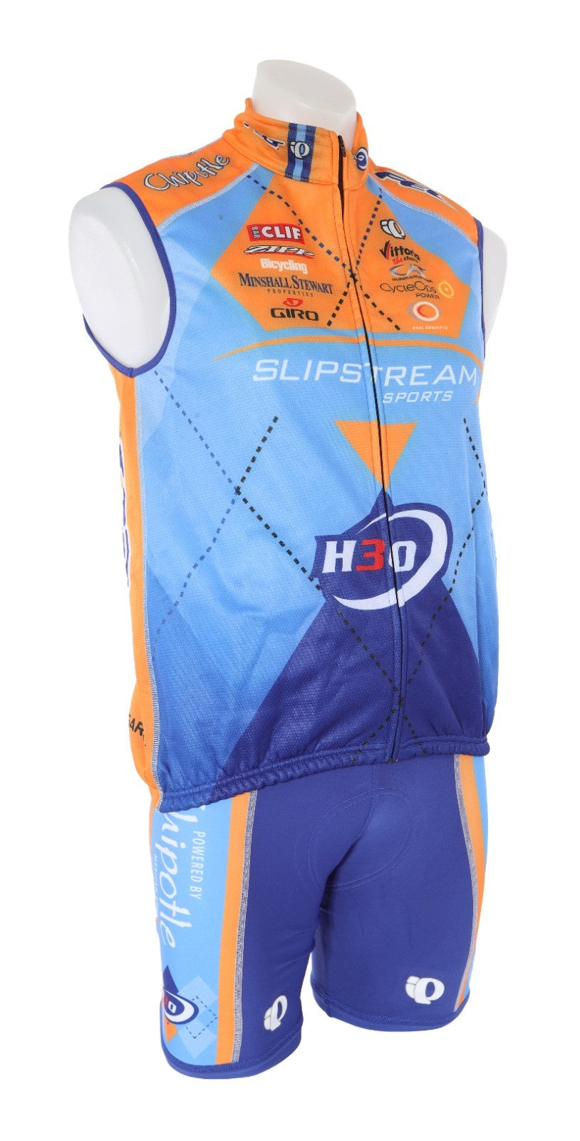 Pearl Izumi Slipstream Chipotle Thermal Bib Shorts + Vest Road Bike Men S/M Blue