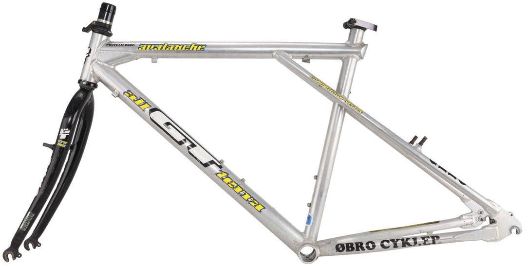 GT Avalanche Alloy 26" MTB Frameset LG Silver Rim Brake Triple Triangle '90s