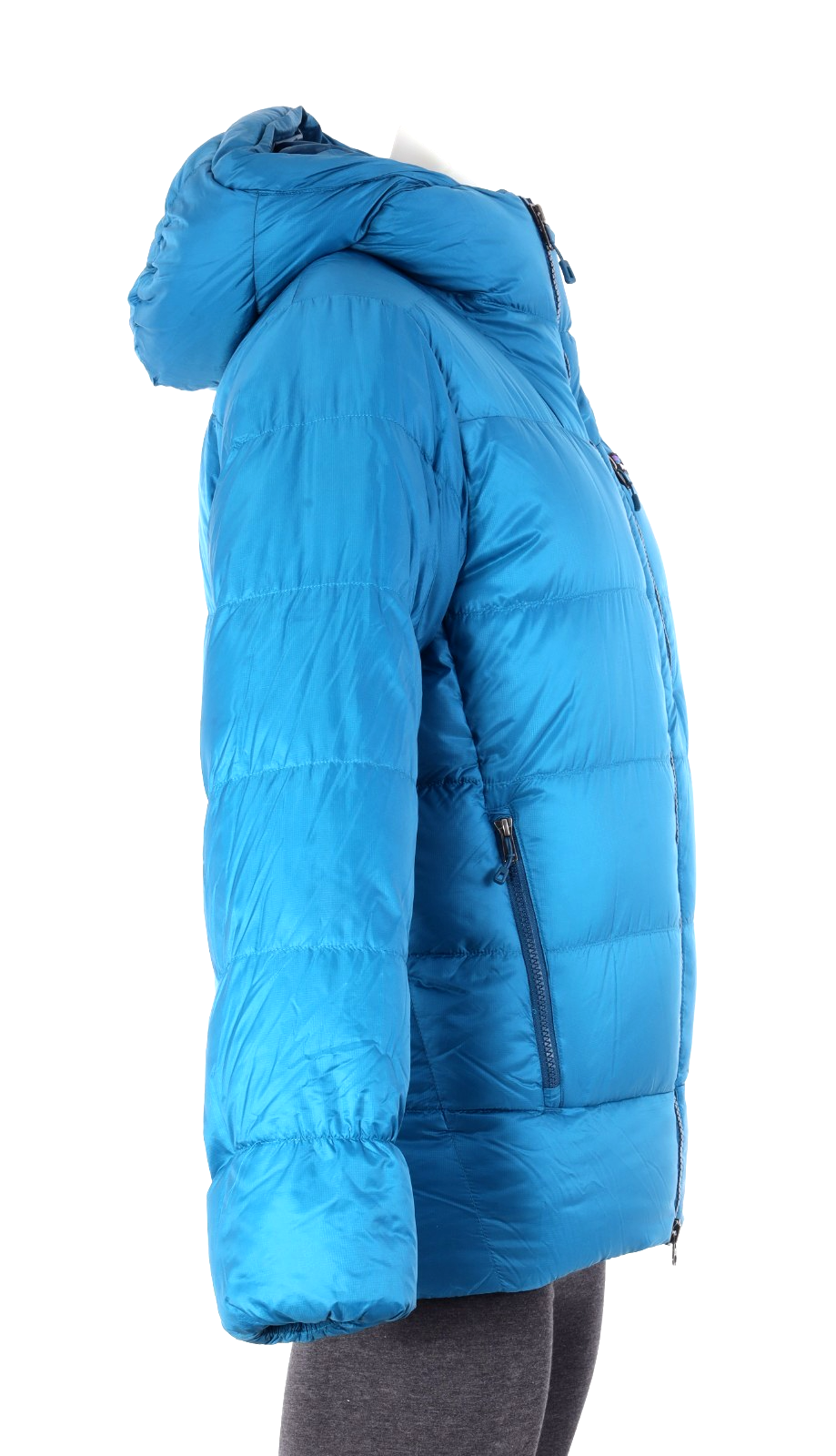 Patagonia Fitz Roy Down Hooded Jacket Men SMALL Blue Winter Skiing Backcountry