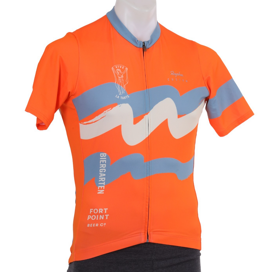 Rapha Midweight Race SS Jersey Men L Orange Road Bike Vive La Tarte Fort Point