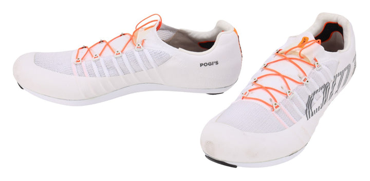 DMT Pogi's w/ NFC Road Bike Shoes EU 47 US Men 13 BOA WHITE/ORANGE 3-Bolt
