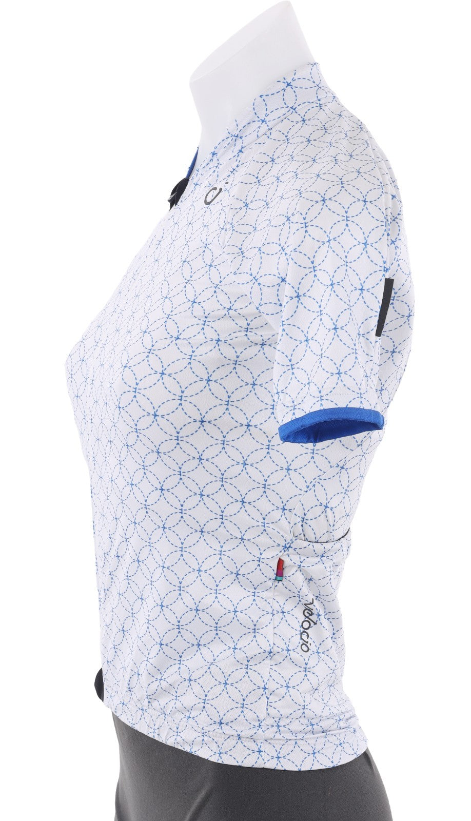 Velocio Geo SE Short Sleeve Cycling Jersey Women XS WHT/BLUE + SM Base Layer