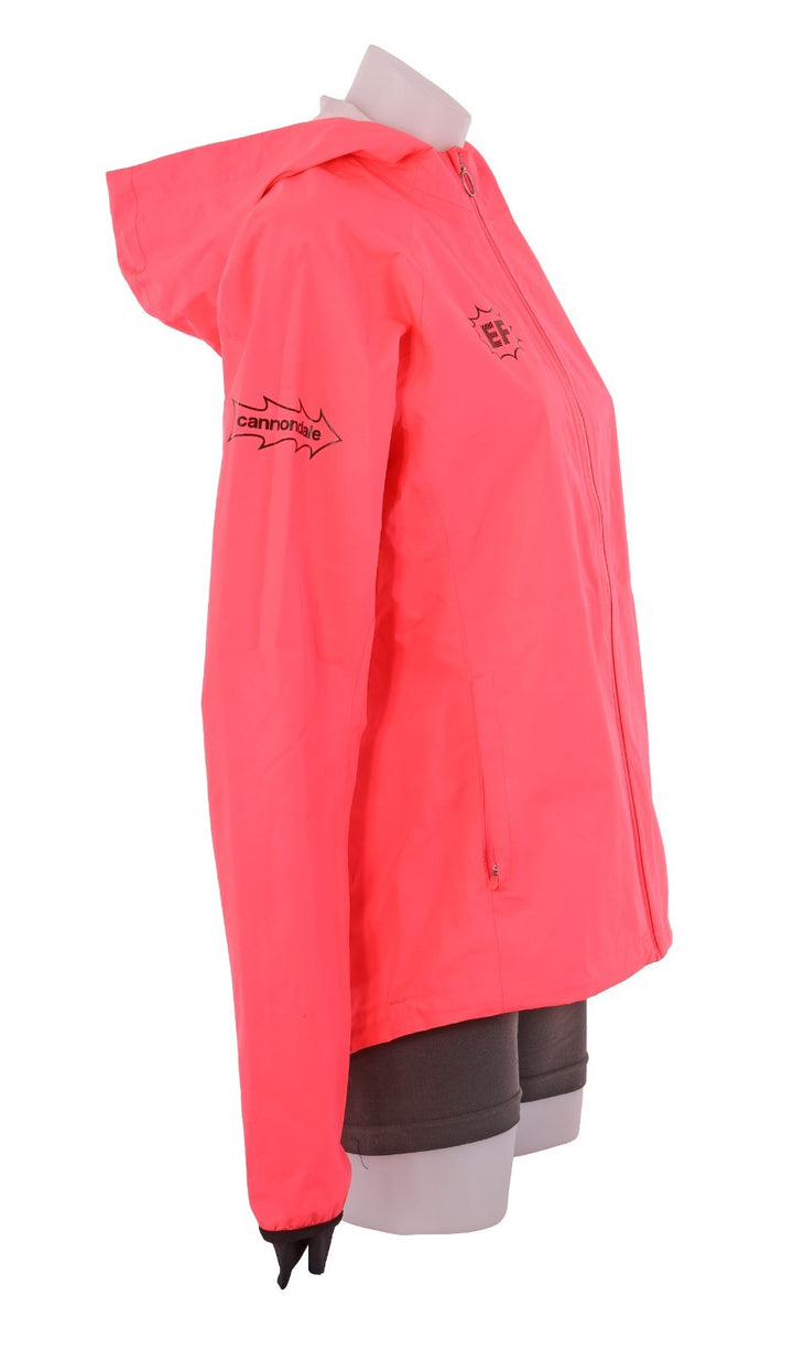 Rapha Education First Commuter Bike Hooded Rain Jacket Women MEDIUM Hi-Viz Pink