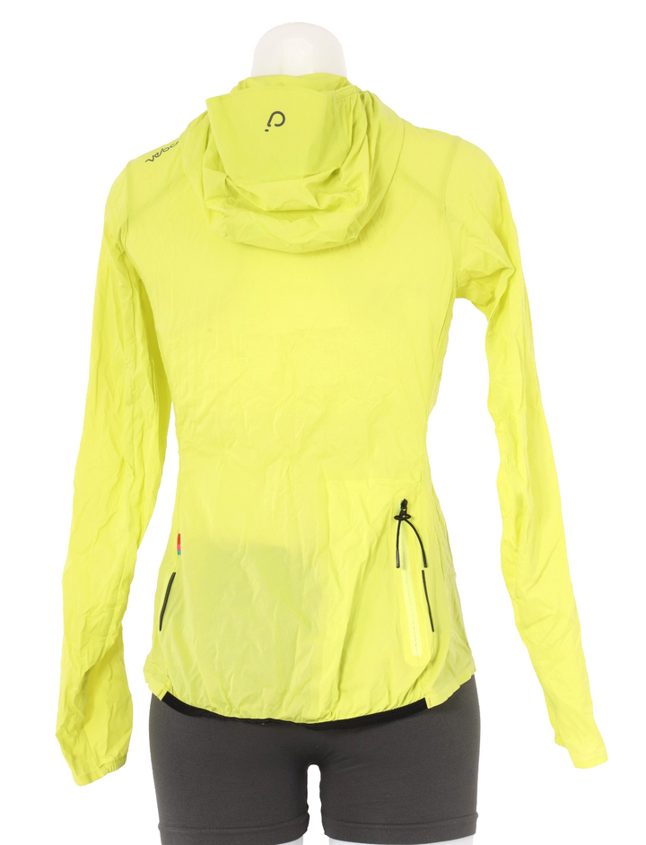 Velocio Ultralight Hooded Cycling Jacket Women XS Neon Yellow Road Bike MTB