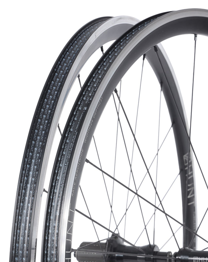 HUNT Race Aero Wide Alloy Road Wheelset Tubeless Shimano 11s 700c QR Rim Brake