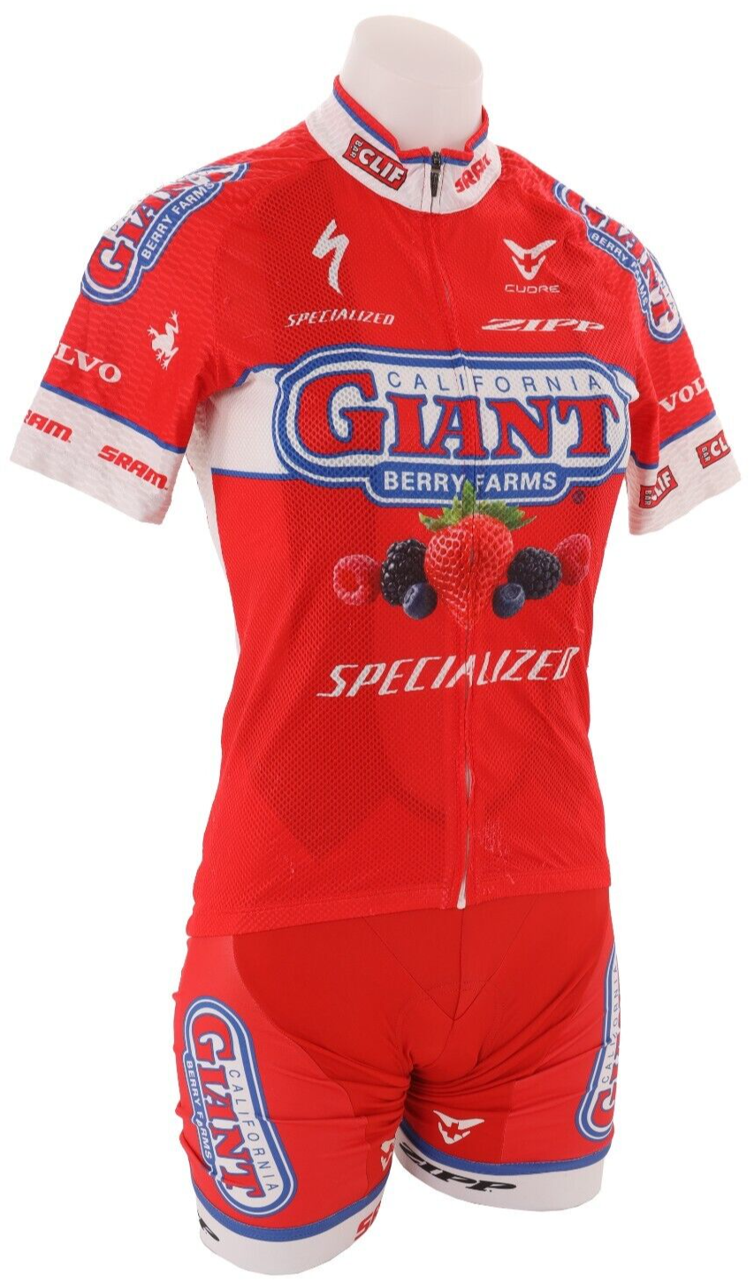 Cuore California Giant Berry Farms Pro Cycling Kit Women SMALL Jacket Vest Zipp