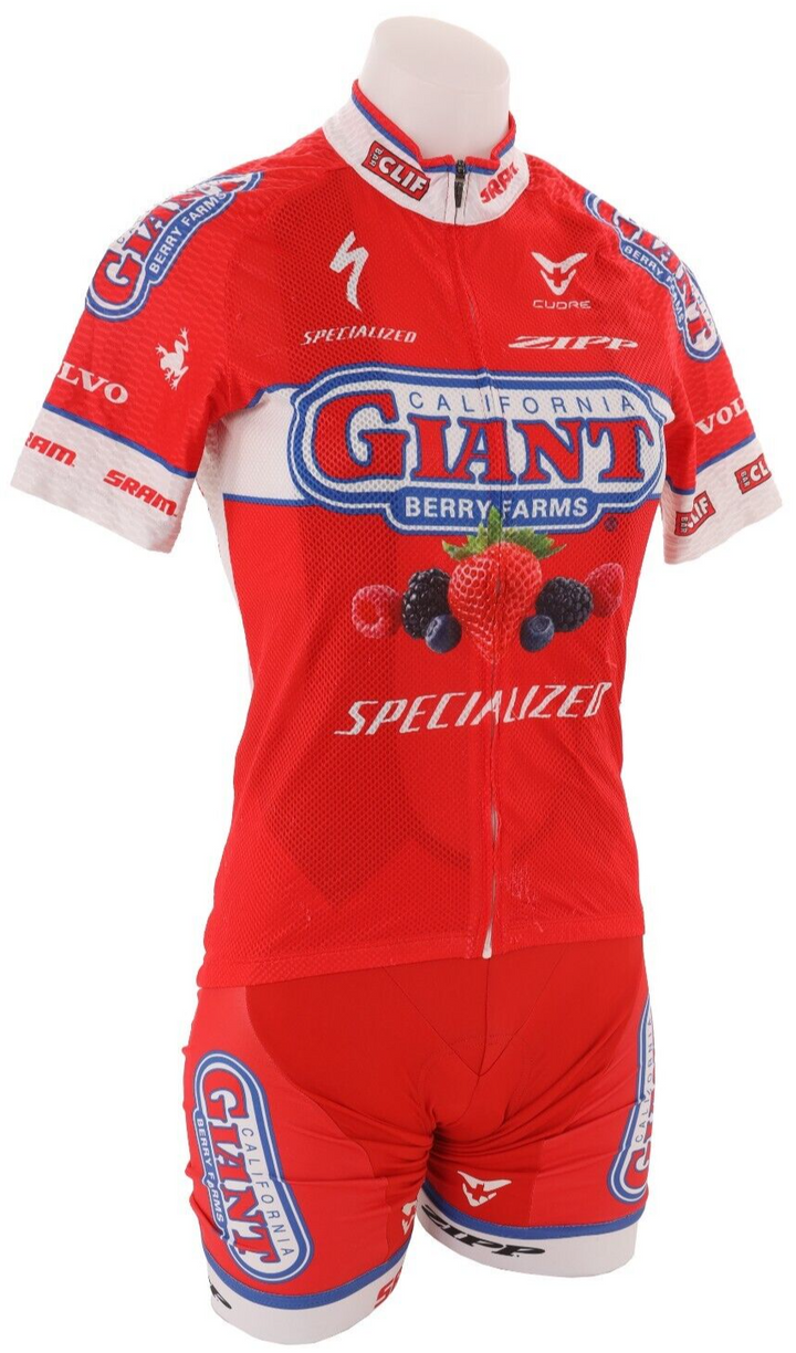 Cuore California Giant Berry Farms Pro Cycling Kit Women SMALL Jacket Vest Zipp