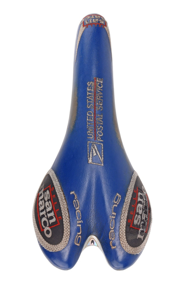 Selle San Marco Aspide Road Bike Saddle US Postal Service 130mm 7 x 7mm BLUE Ti