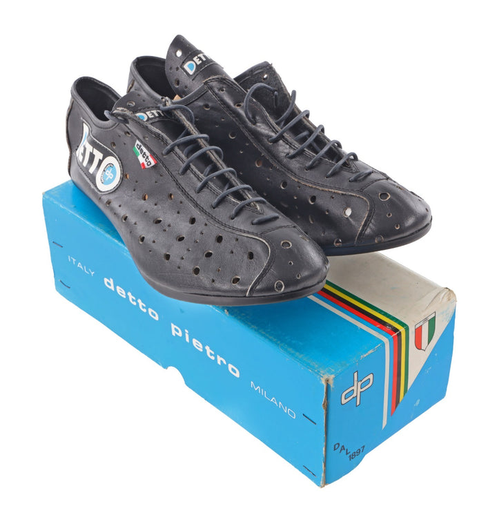 Detto Pietro Art. 74 Road Bike Shoes EU 47 US Men 11.5 BLACK Slotted Vintage