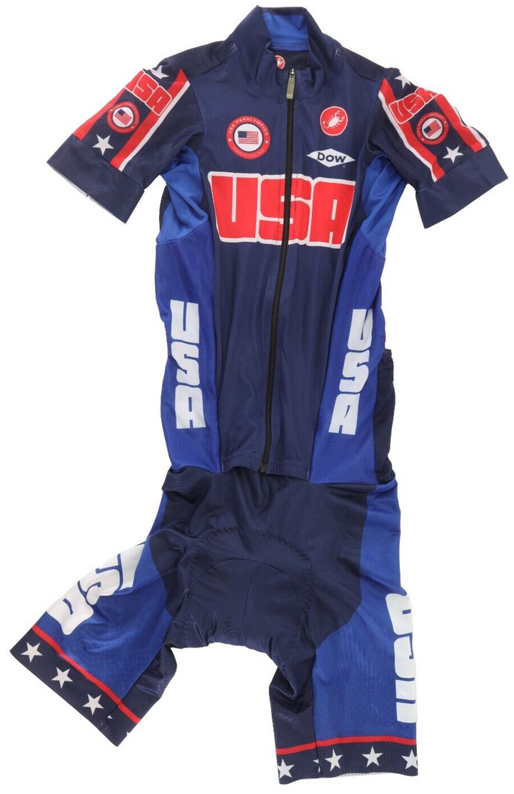 Castelli Paralympics Team USA Short Sleeve Speedsuit Men X-SMALL Road Race Track