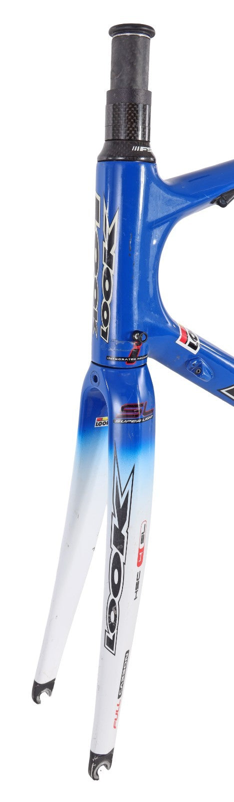 LOOK KG486 Carbon Road Race Bike Frameset White/Blue QR Rim Brake 55cm 700c 2004