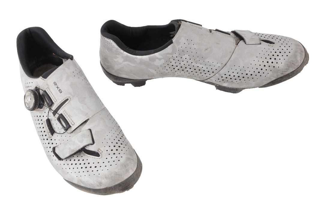 Shimano SH-RX800 Carbon Mountain Bike Shoes EU 43 US Men 8.9 Silver 2 Bolt BOA