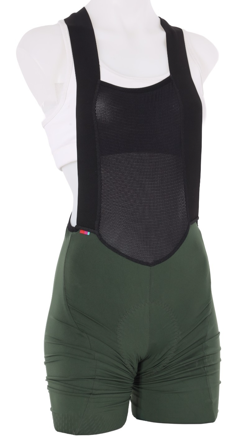Velocio Luxe Cycling Bib Short Women MEDIUM Green Road Bike Gravel Cycling