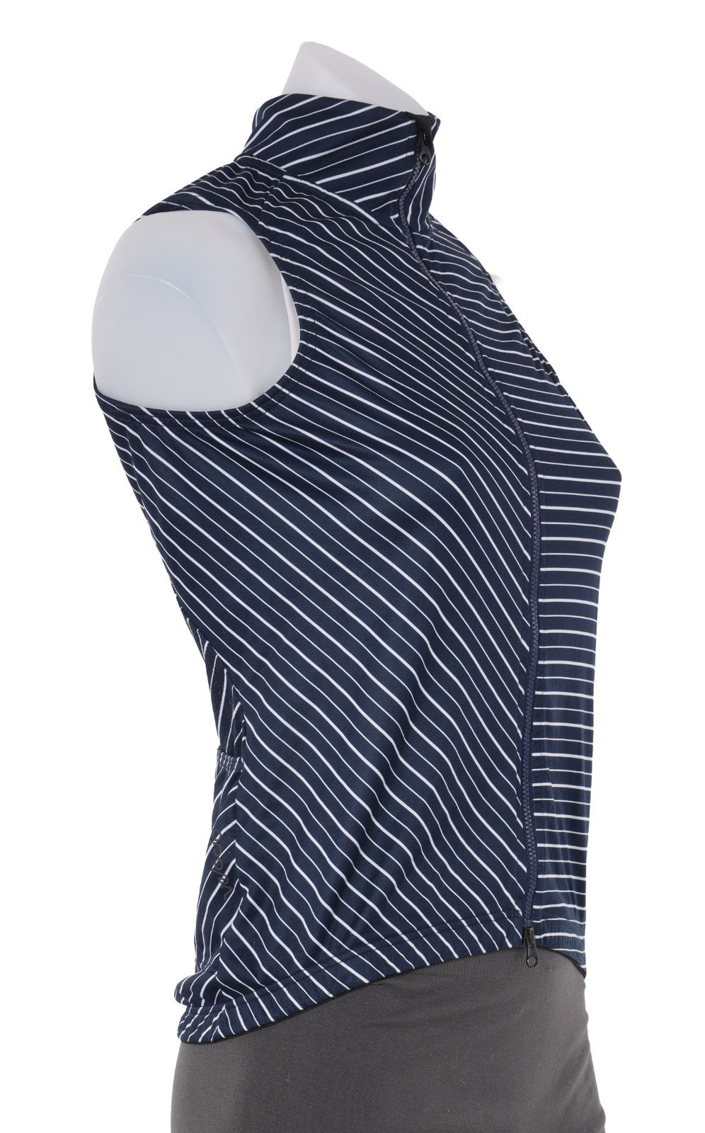 Velocio Wind Vest Women SMALL Blue Stripe Road Bike Gravel Race Mountain