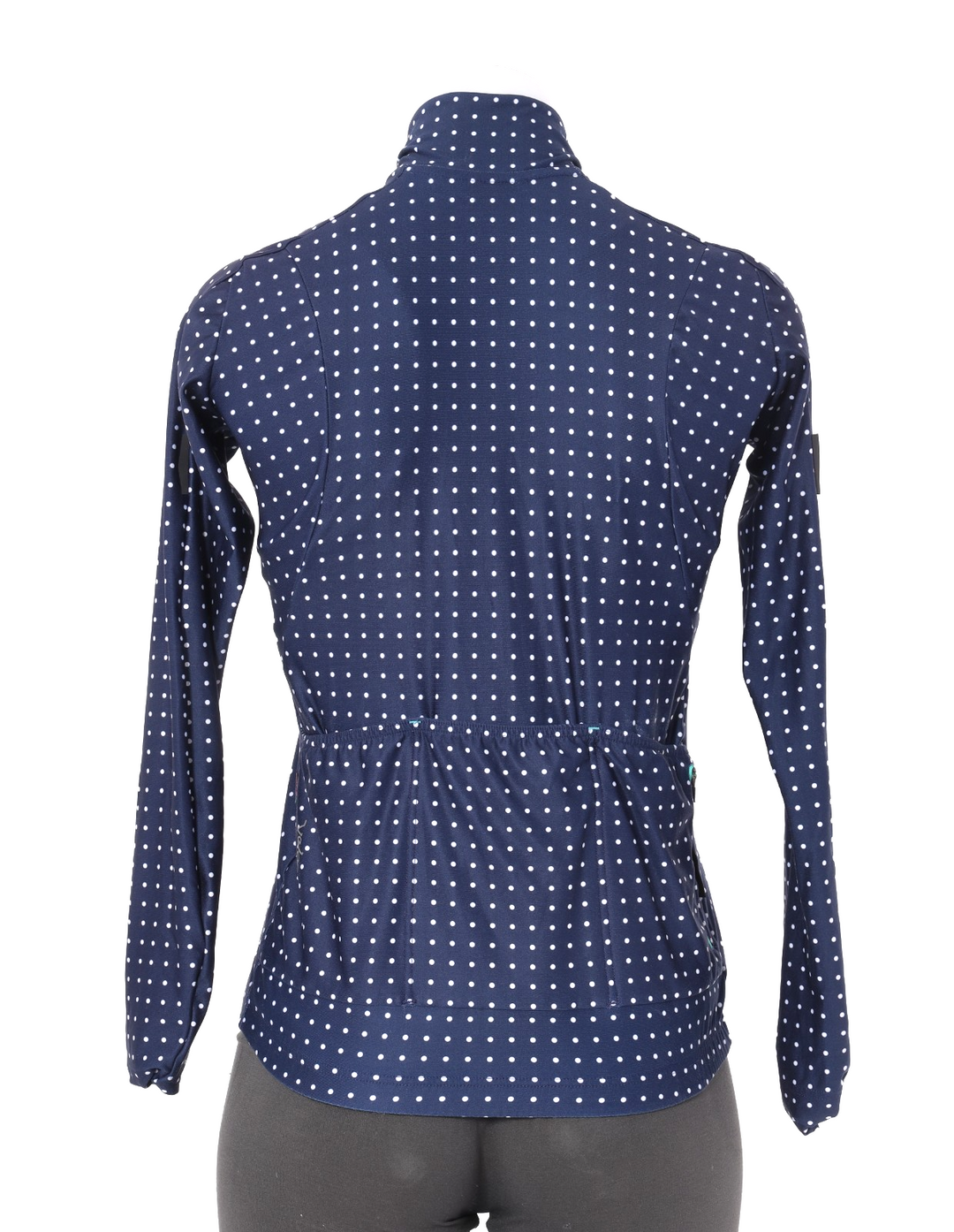 Velocio Signature Long Sleeve Cycling Jersey Women X-SMALL Blue Polka Dot Road