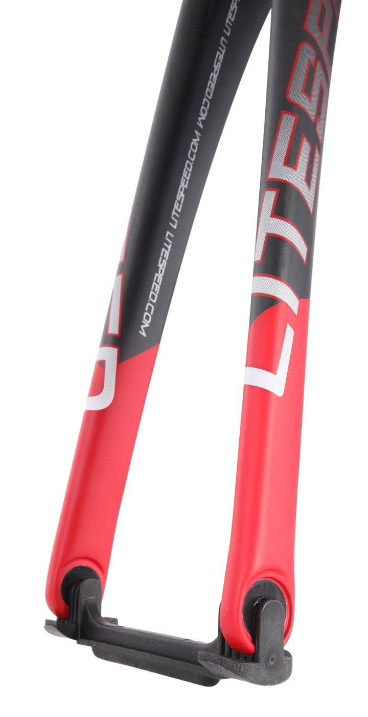 Litespeed L1 Carbon Road Bike Frameset LARGE Matte Nude/Red 700c QR Rim 30T 2016