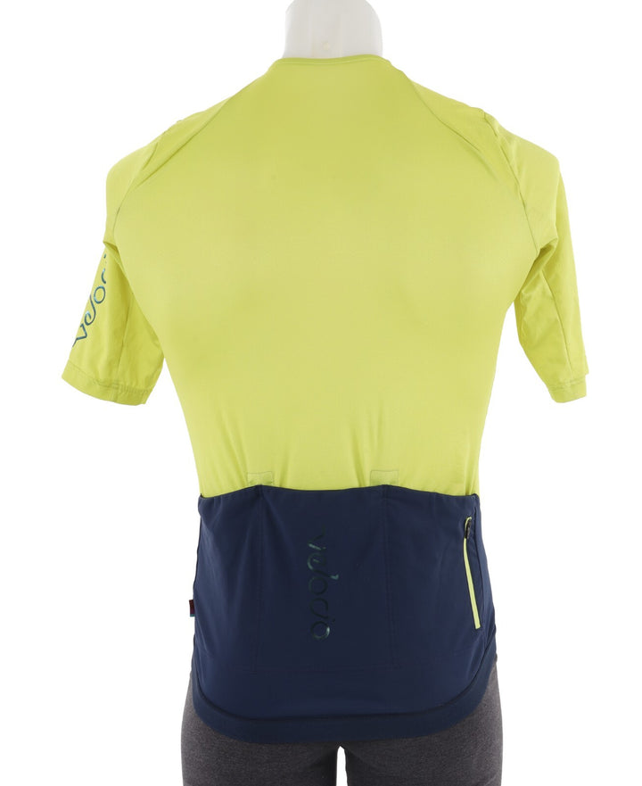 Velocio Concept Short Sleeve Jersey Men MEDIUM Yellow Blue Road Gravel Road Bike