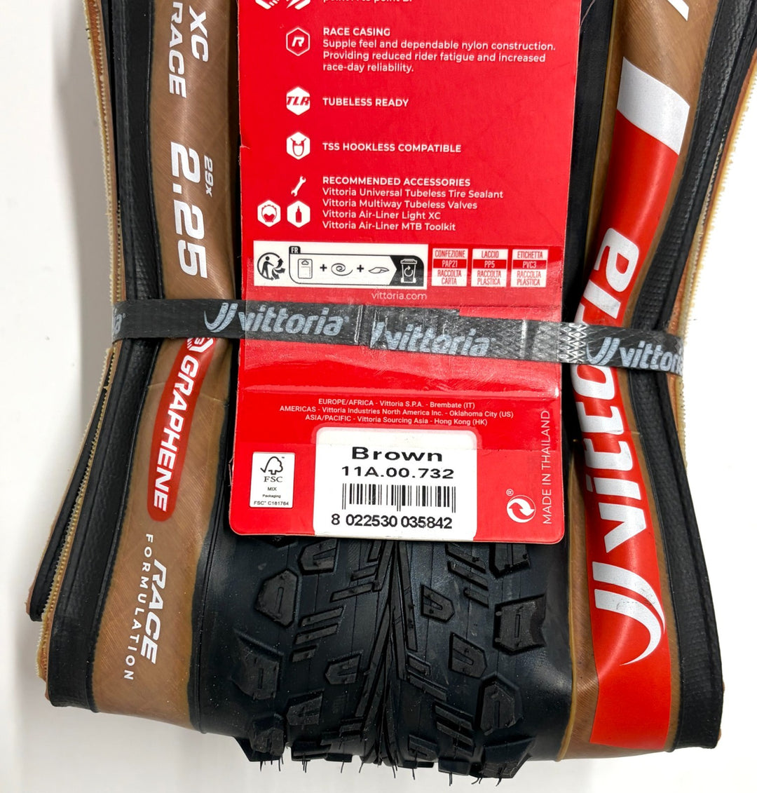 Vittoria Peyote XC Trail TR 29 x 2.25 Mountain Bike Tires Graphene 1 PAIR BROWN