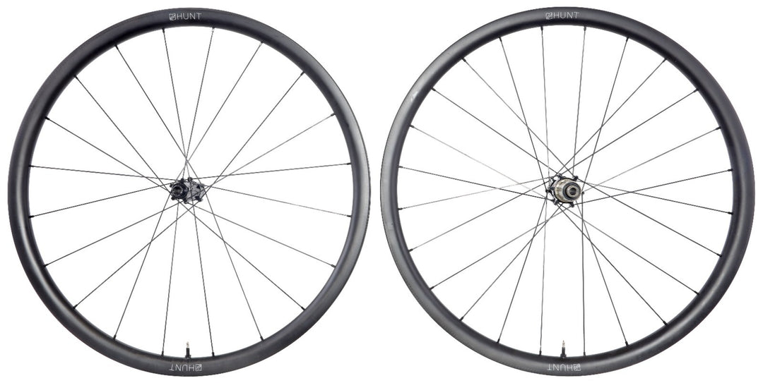 HUNT 30 Carbon Disc Gravel/Road Wheelset Tubeless CL Shimano 11 Spd 700c Race CX