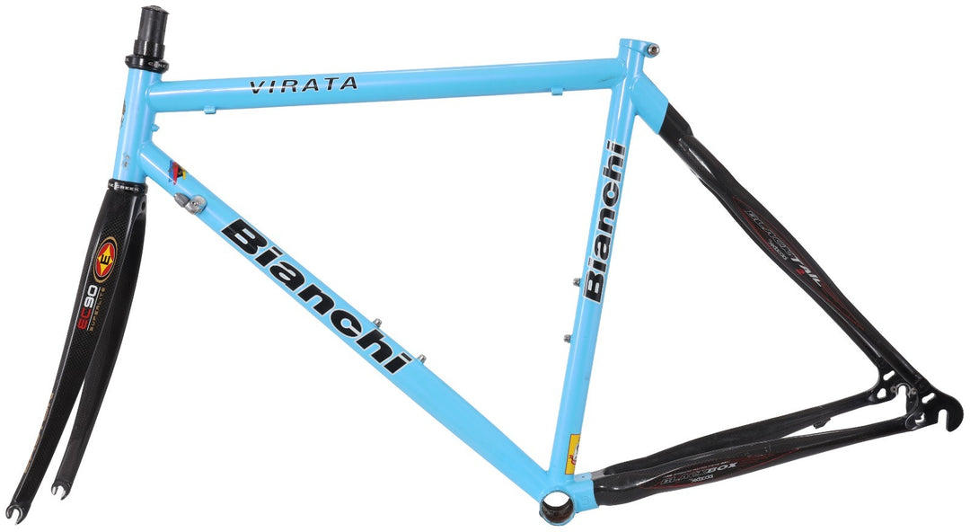 Bianchi Virata Steel Road Bike Frameset 55cm Blue 700c Easton Carbon Rear 2004